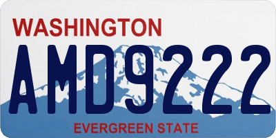 WA license plate AMD9222