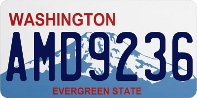 WA license plate AMD9236