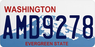 WA license plate AMD9278