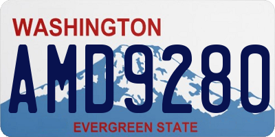 WA license plate AMD9280