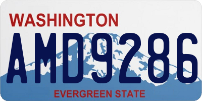 WA license plate AMD9286