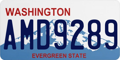 WA license plate AMD9289