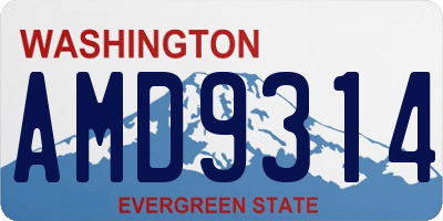 WA license plate AMD9314