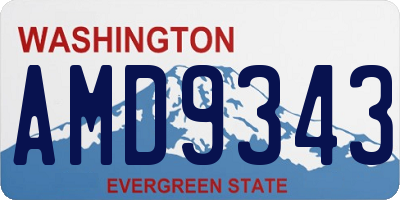 WA license plate AMD9343