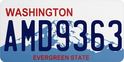 WA license plate AMD9363