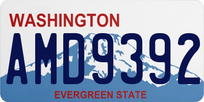 WA license plate AMD9392