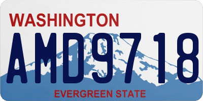 WA license plate AMD9718