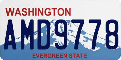 WA license plate AMD9778