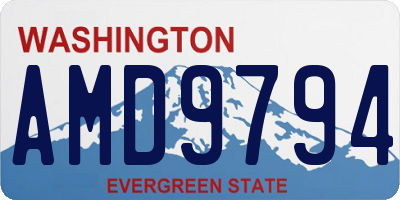 WA license plate AMD9794