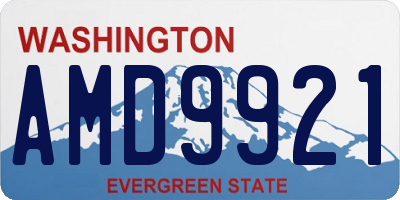 WA license plate AMD9921