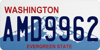 WA license plate AMD9962