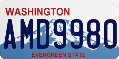 WA license plate AMD9980