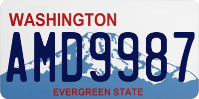 WA license plate AMD9987