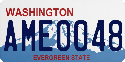 WA license plate AME0048