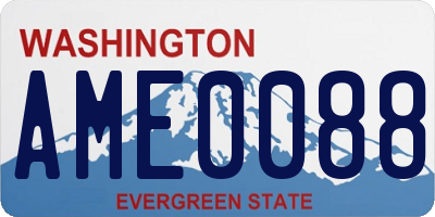 WA license plate AME0088