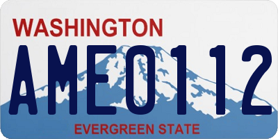 WA license plate AME0112