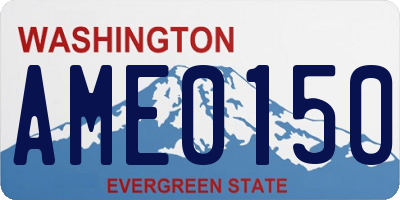 WA license plate AME0150