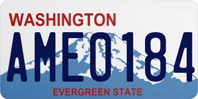 WA license plate AME0184