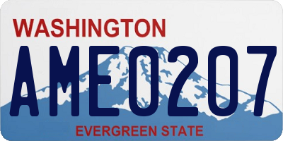 WA license plate AME0207