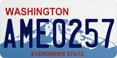 WA license plate AME0257