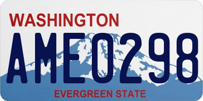 WA license plate AME0298