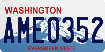 WA license plate AME0352