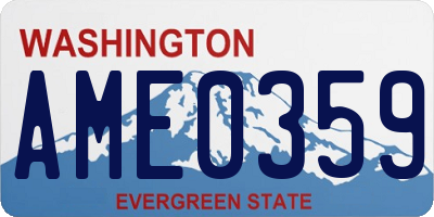 WA license plate AME0359