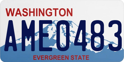 WA license plate AME0483