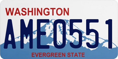 WA license plate AME0551