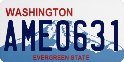 WA license plate AME0631
