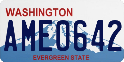 WA license plate AME0642