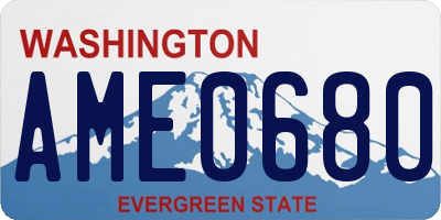 WA license plate AME0680