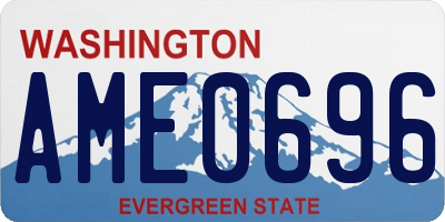 WA license plate AME0696