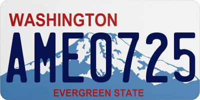 WA license plate AME0725