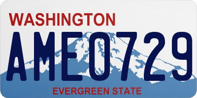WA license plate AME0729