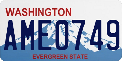 WA license plate AME0749