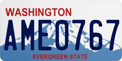 WA license plate AME0767