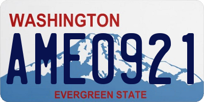 WA license plate AME0921