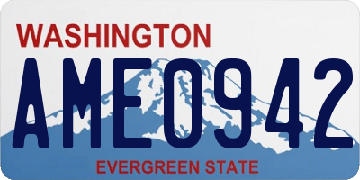 WA license plate AME0942