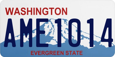 WA license plate AME1014