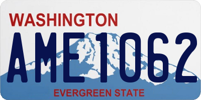 WA license plate AME1062