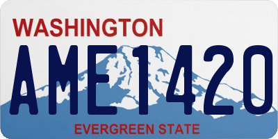WA license plate AME1420