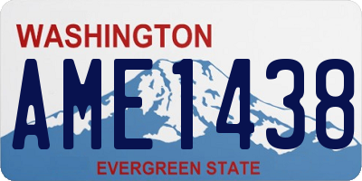 WA license plate AME1438