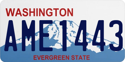 WA license plate AME1443
