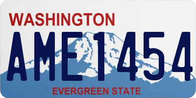 WA license plate AME1454