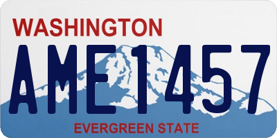 WA license plate AME1457
