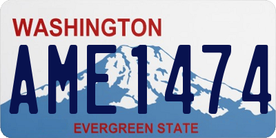 WA license plate AME1474