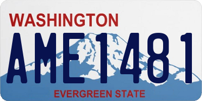 WA license plate AME1481