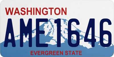 WA license plate AME1646