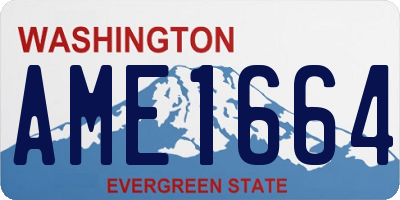 WA license plate AME1664